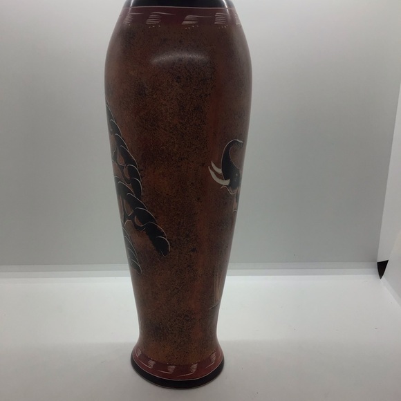 Vintage Hand Carved Soapstone African Vase Elephant Tree Nature - Picture 7 of 11